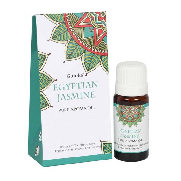 Egyptian Jasmine Fragrance Oil by Goloka in 10ml size comes in a beautifully designed cardboard pouch.