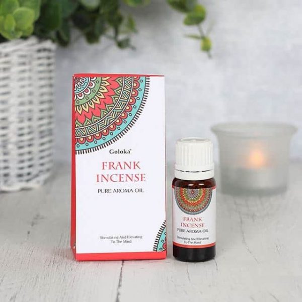 Frankincense Fragrance Oil by Goloka in 10ml size comes in a beautifully designed cardboard pouch.