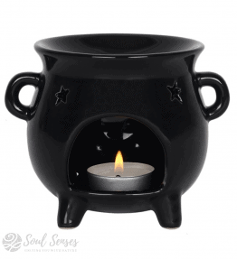 Ceramic Black Witches’ Cauldron Oil Burner & Wax Melter