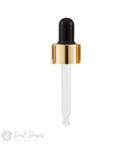 Gloss Gold Cosmetic Pipette Black Silicone Bulb