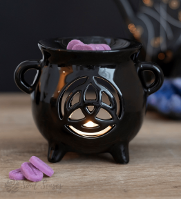 Charmed Power of Thre Black Triquetra Cauldron Oil Burner & Wax Melter